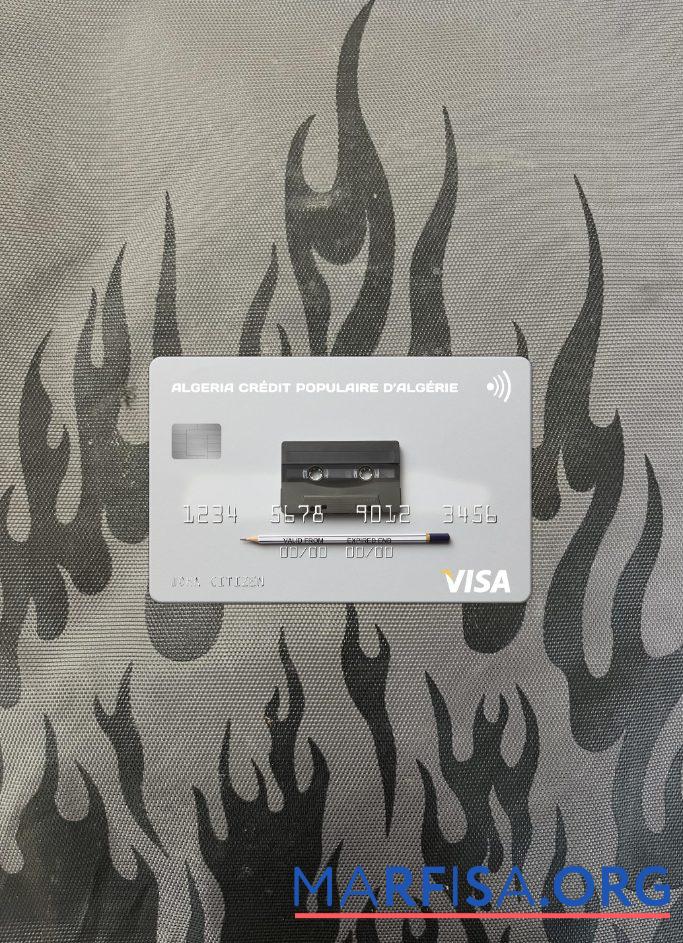 Realistic Algeria Crédit Populaire d’Algérie visa card photolook front example